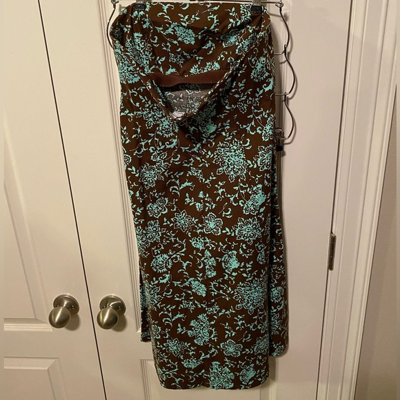 Old Navy brown turquoise strapless dress sz 6 - Picture 7 of 7